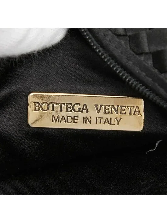 Bottega Veneta Intrecciato Crossbody Shoulder Bag Black Satin Visual - Picture 10 of 10